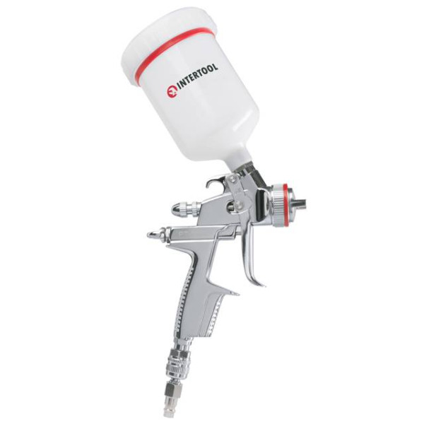 Paint sprayer pneumatic HVLP II professional, nozzle 1.4 mm, upper plastic tank 600 ml, 2 bar Intertool PT-0100
