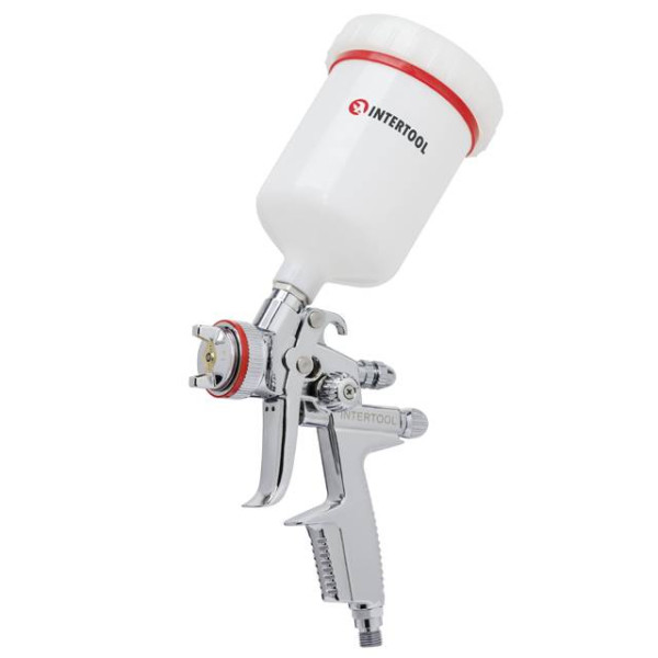 Paint sprayer pneumatic HVLP II professional, nozzle 1.4 mm, upper plastic tank 600 ml, 2 bar Intertool PT-0100