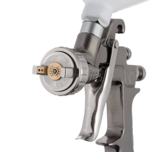 Paint gun pneumatic LVLP, nozzle 1.3 mm, upper plastic tank 600 ml, 2 bar STORM Intertool PT-0138