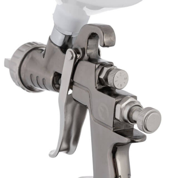 Paint gun pneumatic LVLP, nozzle 1.3 mm, upper plastic tank 600 ml, 2 bar STORM Intertool PT-0138
