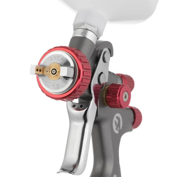 Paint gun pneumatic LVLP TEFLON professional, nozzle 1.3 mm, upper plastic tank 600 ml., 1.5 bar, STORM Intertool PT-0143