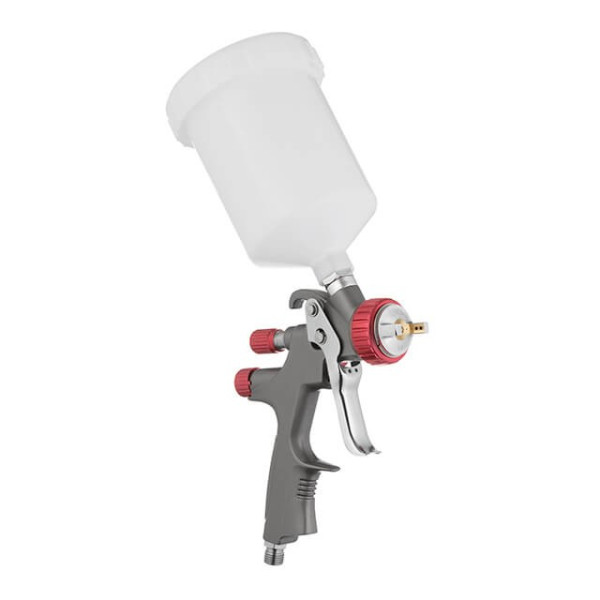 Pneumatic paint sprayer LVLP TEFLON professional, nozzle 1.4 mm, upper plastic tank 600 ml., 1.5 bar, STORM Intertool PT-0144