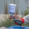 Pneumatic paint sprayer LVLP TEFLON professional, nozzle 1.4 mm, upper plastic tank 600 ml., 1.5 bar, STORM Intertool PT-0144
