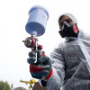 Pneumatic paint sprayer LVLP TEFLON professional, nozzle 1.4 mm, upper plastic tank 600 ml., 1.5 bar, STORM Intertool PT-0144