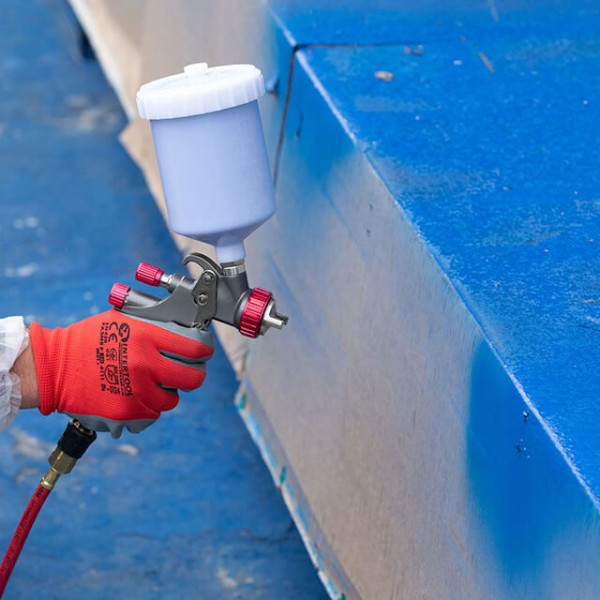 Pneumatic paint sprayer LVLP TEFLON professional, nozzle 1.4 mm, upper plastic tank 600 ml., 1.5 bar, STORM Intertool PT-0144