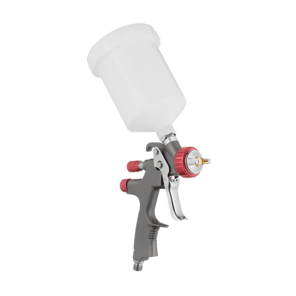 Pneumatic paint sprayer LVLP TEFLON professional, nozzle 1.8 mm, upper plastic tank 600 ml., 1.5 bar, STORM Intertool PT-0148