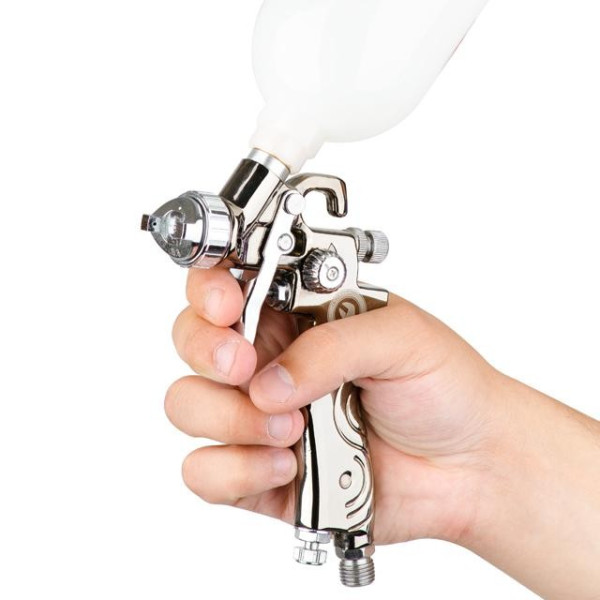 Paint gun pneumatic LVMP MINI, nozzle 0.8 mm, upper plastic tank 250 ml, 2-2.5 bar Intertool PT-0129