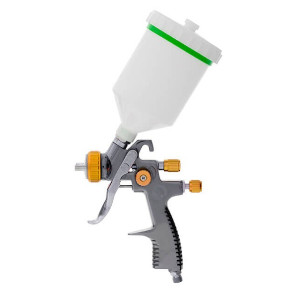 Pneumatic paint sprayer LVLP BRONZE professional, nozzle 1.8 mm, upper plastic tank 600 ml., 1.5 bar Intertool PT-0136