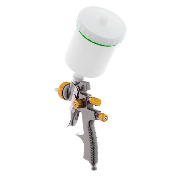 Pneumatic paint sprayer LVLP BRONZE professional, nozzle 1.8 mm, upper plastic tank 600 ml., 1.5 bar Intertool PT-0136