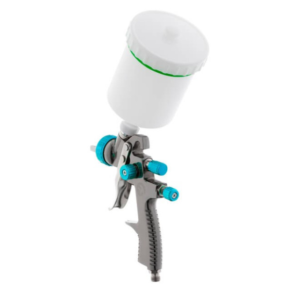 Paint sprayer pneumatic LVLP BLUE professional, nozzle 1.4 mm, upper plastic tank 600 ml., 1.5 bar Intertool PT-0134