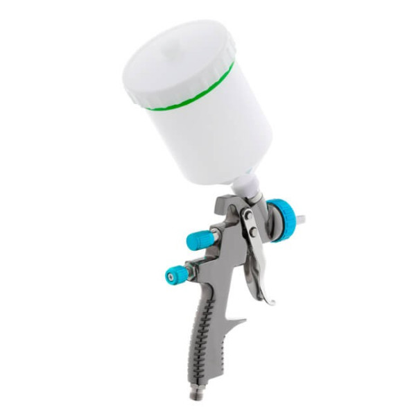 Paint sprayer pneumatic LVLP BLUE professional, nozzle 1.4 mm, upper plastic tank 600 ml., 1.5 bar Intertool PT-0134