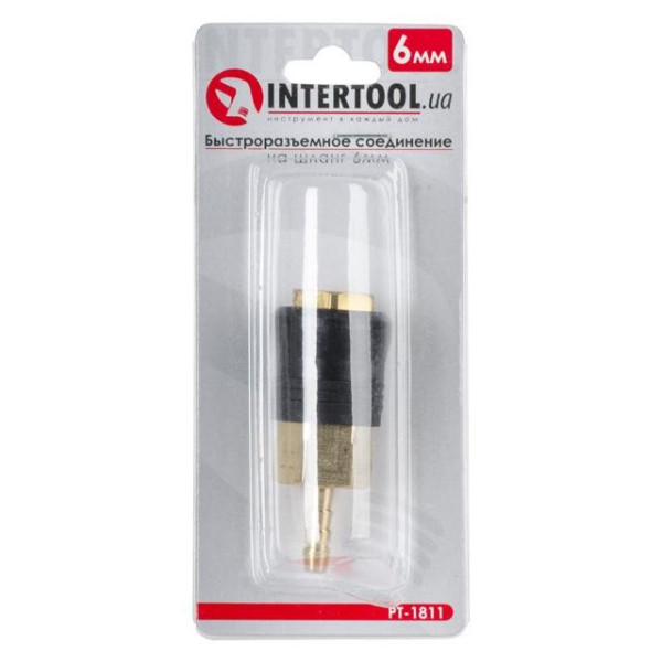 Intertool PT-1811 quick-disconnect hose connector 6 mm, brass