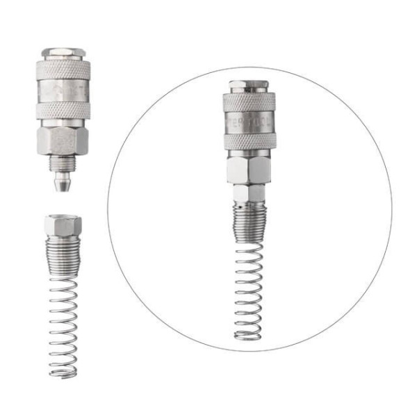 Quick disconnect connection with spring for spiral and straight hoses 5.5x8 mm Intertool PT-1830