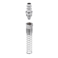 Adapter with a spring from a spiral or straight hose 6.5x10 mm to the corresponding part of the Intertool PT-1836 quick disconnect connector