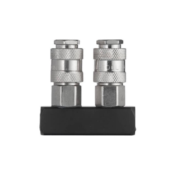 Air splitter 1/4 to 2 outputs, straight, with quick-disconnect connections, 10 bar Intertool PT-1854