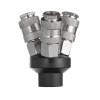 Air manifold 1/4 to 3 outlets, W-shaped, with quick disconnects, 10bar Intertool PT-1853