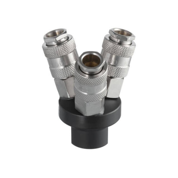 Air manifold 1/4 to 3 outlets, W-shaped, with quick disconnects, 10bar Intertool PT-1853