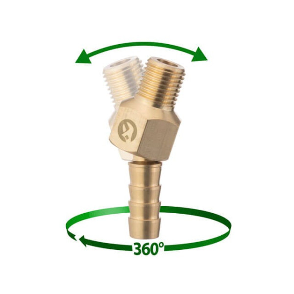 Swivel joint external thread 1/4 for hose 10 mm, brass STORM Intertool PT-2206