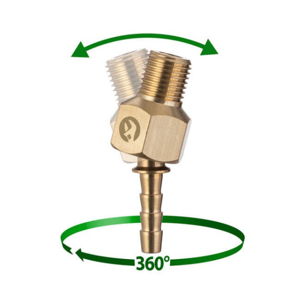 Swivel joint external thread 1/4 for hose 6 mm, brass STORM Intertool PT-2204