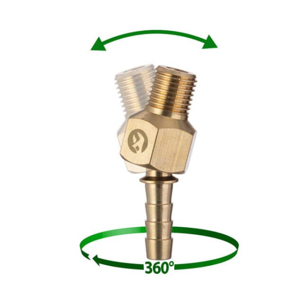 Swivel joint external thread 1/4 for hose 8 mm, brass STORM Intertool PT-2205