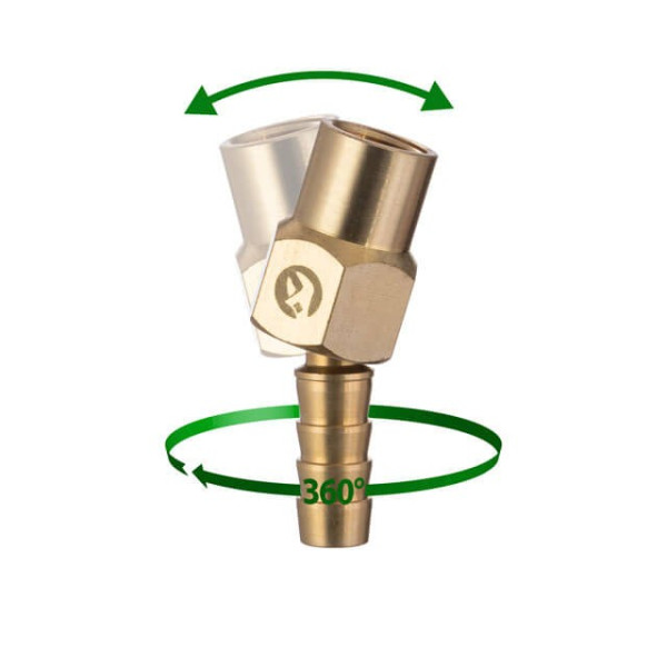 Swivel joint internal thread 1/4 for hose 10 mm, brass STORM Intertool PT-2202
