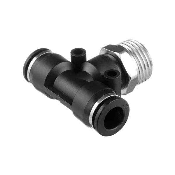 Collet T-shaped connection for polyurethane and other hoses 10*10 mm, 1/2 external thread Intertool PT-2363
