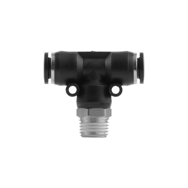Collet T-shaped connection for polyurethane and other hoses 8*8 mm, 1/4 external thread Intertool PT-2352
