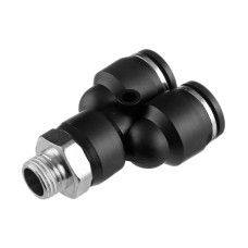 Collet Y-shaped connection for polyurethane and other hoses 12*12 mm, 1/4 external thread Intertool PT-2379