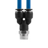 Collet Y-shaped connection for polyurethane and other hoses 6*6 mm, 1/4“ external thread Intertool PT-2376