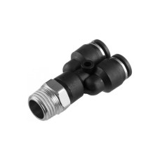 Collet Y-shaped connection for polyurethane and other hoses 6*6 mm, 1/4“ external thread Intertool PT-2376