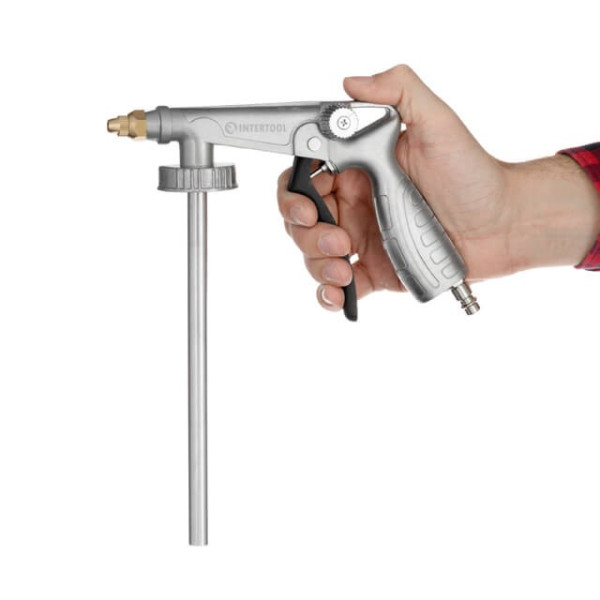 Pistol for applying gravitex pneumatic with a flexible nozzle Intertool PT-0703