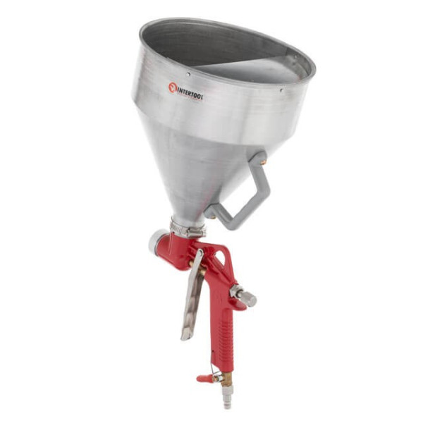 Pneumatic plastering gun, three nozzles: 4, 6, 8 mm, B/B metal, 6000 ml, 3-6 bar Intertool PT-0401