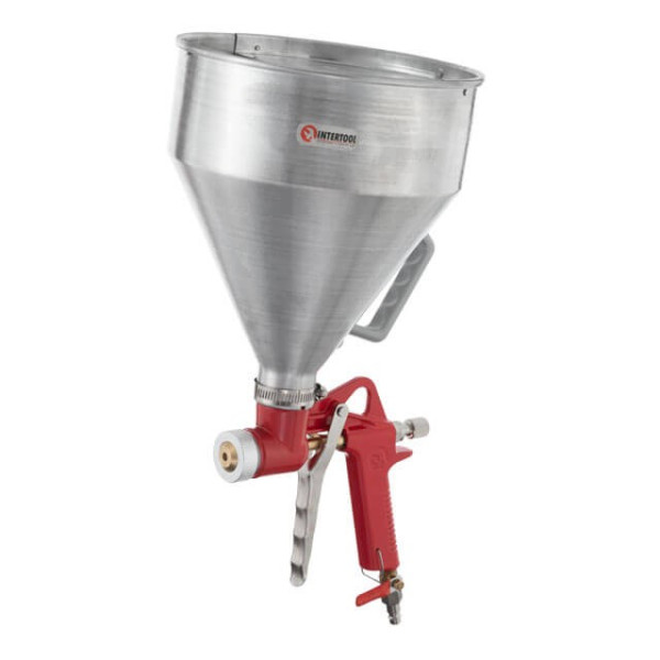 Pneumatic plastering gun, three nozzles: 4, 6, 8 mm, B/B metal, 6000 ml, 3-6 bar Intertool PT-0401