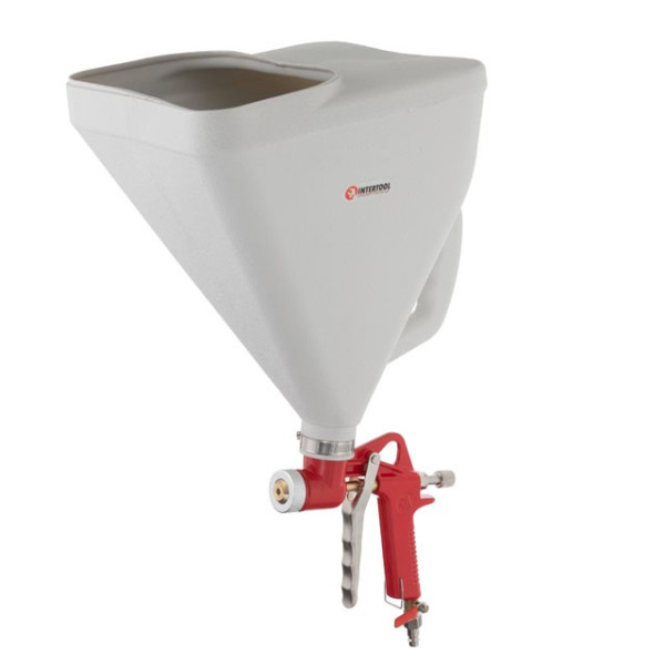 Pneumatic plastering gun. three nozzles: 4, 6, 8 mm, B/B metal, 9000 ml, 3-6 bar Intertool PT-0403