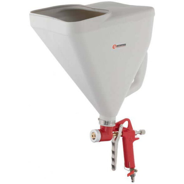 Pneumatic plastering gun. three nozzles: 4, 6, 8 mm, B/B metal, 9000 ml, 3-6 bar Intertool PT-0403