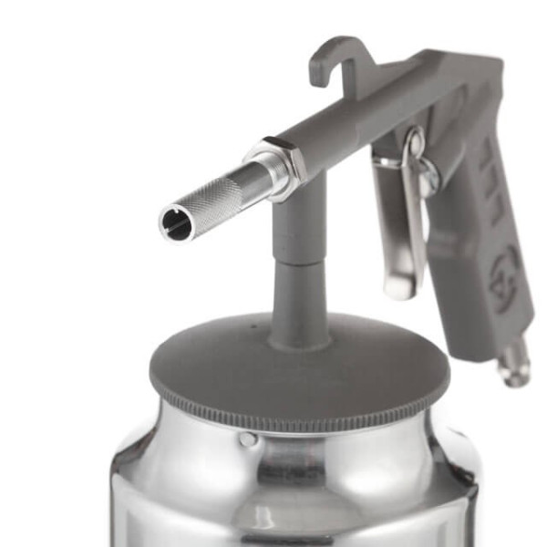 Sandblasting gun, 6 mm nozzle, bottom sand feed, 1000 ml tank, metal, 8 atm Intertool PT-0705