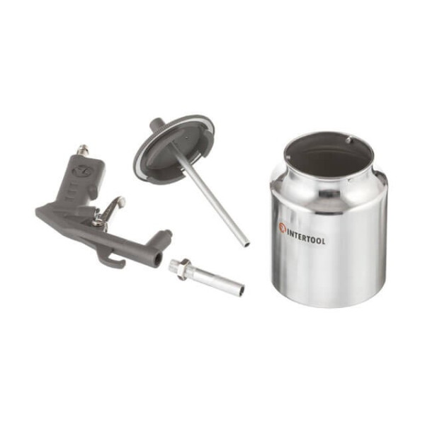 Sandblasting gun, 6 mm nozzle, bottom sand feed, 1000 ml tank, metal, 8 atm Intertool PT-0705
