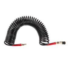 Hose BLACK M-Flex 6.5x10 mm, 10 m spiral polyurethane with a swivel joint, brass quick-disconnect connections STORM Intertool PT-1793