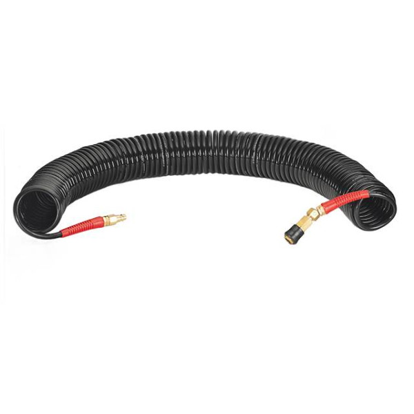 Шланг BLACK M-Flex 6.5х10 мм, 20 м спиральный полиуретановый с поворотным шарниром Intertool PT-1795