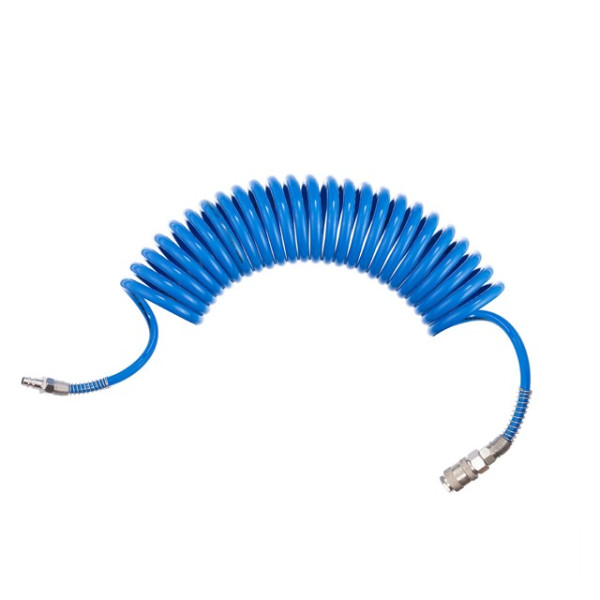 Spiral polyurethane hose 6.5*10 mm, 5 m with quick connectors Intertool PT-1710