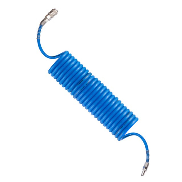 Spiral polyurethane hose 6.5*10 mm, 5 m with quick connectors Intertool PT-1710