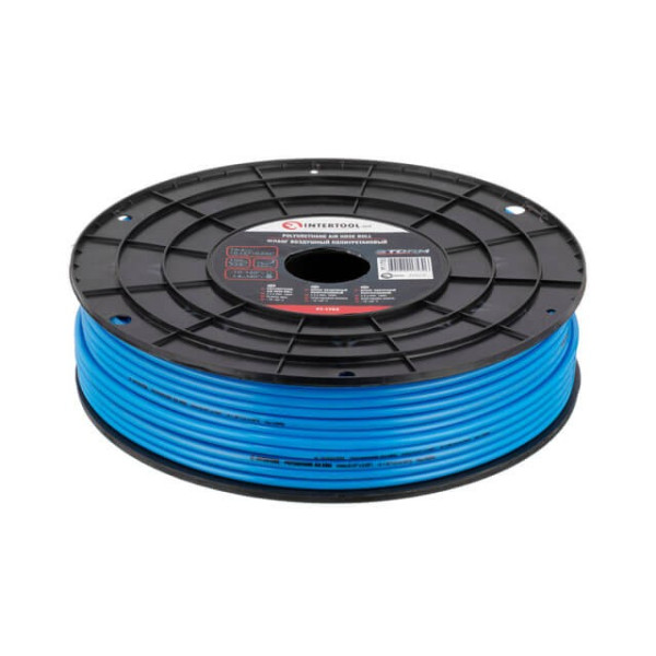 Straight polyurethane hose, 4*6 mm, 100 m, plastic reel, STORM Intertool PT-1753