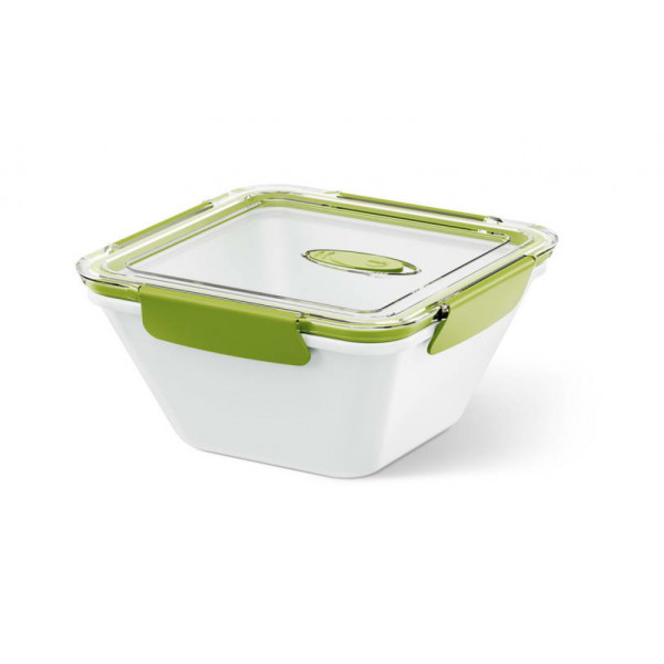 Контейнер квадратний Emsa BENTO BOX, біло-зелений, 1,5 л