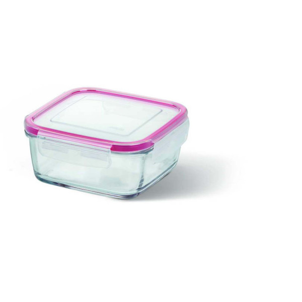 Square glass container Emsa CLIP&amp;CLOSE, 0.78 l