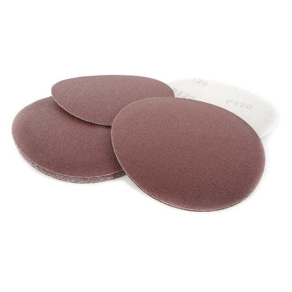 Self-adhesive sandpaper circle 125 mm, paper class C, density 120 g/m2, K120, pack. 10 units of Intertool BT-0512
