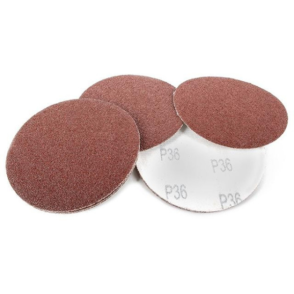 Emery self-adhesive circle 125 mm, paper grade C, density 120 g/m2, K36, pack. 10 units of Intertool BT-0503