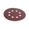 Emery self-adhesive circle 125 mm with holes, paper grade C, density 140 g/m2, K80, pack. 5 units of Intertool BT-0585