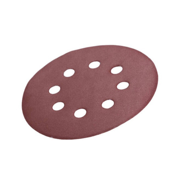 Emery self-adhesive circle 125 mm with holes, paper grade C, density 140 g/m2, K400, pack. 5 units of Intertool BT-0593