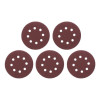 Self-adhesive sandpaper circle 125 mm with holes, class C paper, density 140 g/m2, K100, pack. 5 units of Intertool BT-0586