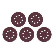 Emery self-adhesive circle 125 mm with holes, paper grade C, density 140 g/m2, K140, pack. 5 units of Intertool BT-0587